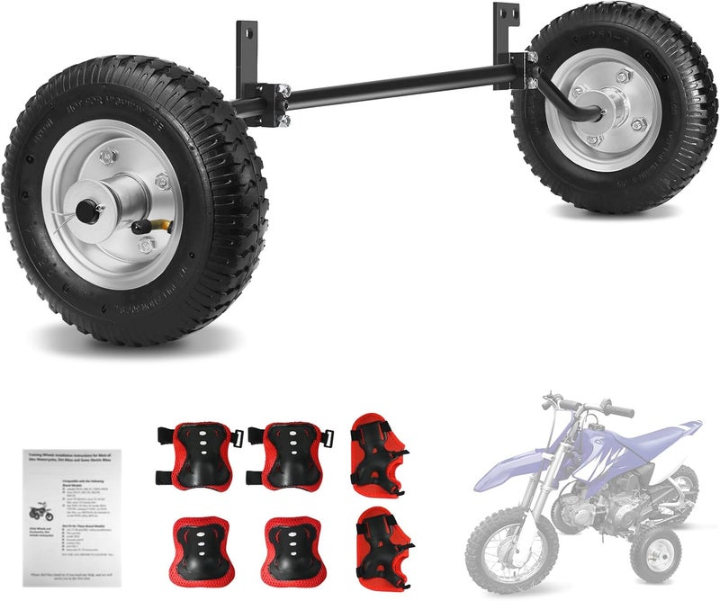 JKLESA Dirt Bike Training Wheels 50cc, Compatible with razor SX125 MX125 MX250 MX350, yamaha PW50 SSR50 TTR50, honda XR50, CRF50F, Fit for All Kinds of 50cc Motorcycles, Dirt Bikes and Some Electric Bikes - Image 1